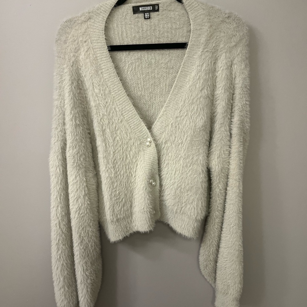 Missguided fuzzy cardigan